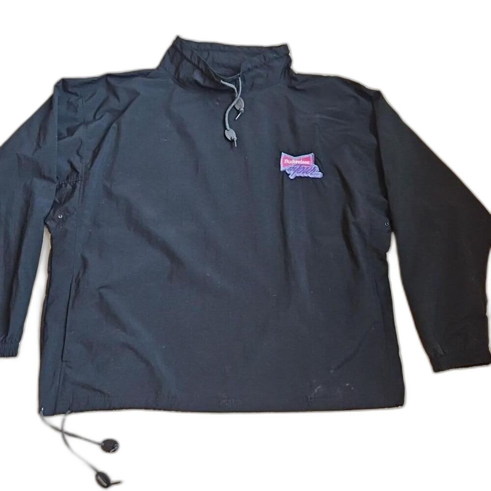 Vintage 90s Budweiser On Tour Windbreaker Mock Neck Jacket, Mens Size XL